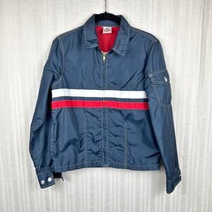 Birdwell Beach Britches Vintage Nylon Surf Racing Jacket Red White Blue Size S